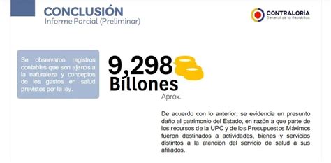 Contraloría revela desviación de recursos por 9 298 billones por parte