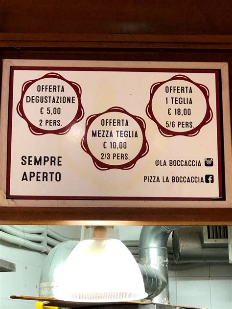 Menu Da La Boccaccia Pizzeria Roma Via Di Santa Dorotea