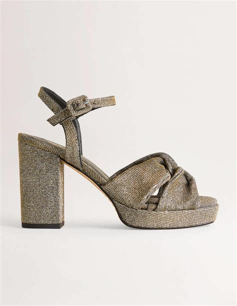 Twist Front Platform Sandal Gold Metallic Boden US