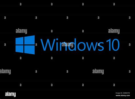 Windows 10, Logo, Black background Stock Photo - Alamy