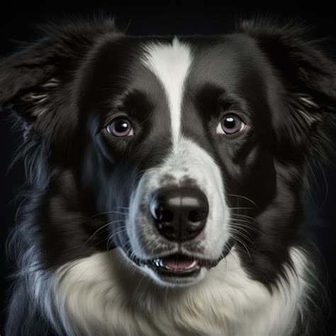 Premium Photo | Border collie sheepdog herder in studio portrait as ...