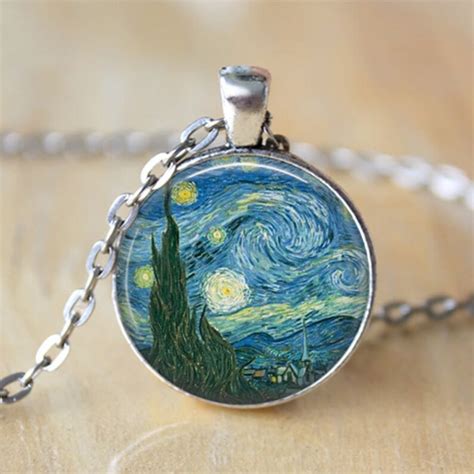 Starry Night Necklace Vincent Van Gogh Van Gogh Jewelry Etsy