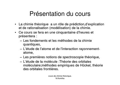 SOLUTION Chimie Th Orique Cours Studypool