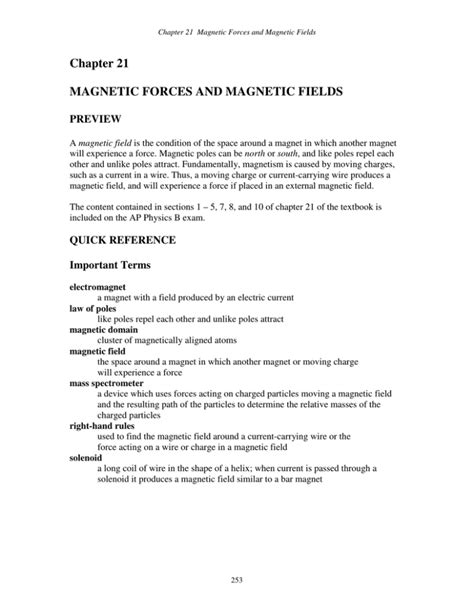 Chapter 21 Magnetic Forces And Magnetic Fields