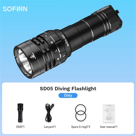 Sofirn Sd Dive Flashlight Powerful Lm Underwater Meters Xhp