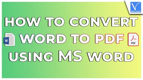 How To Convert A Word Document Into Pdf Format Using Ms Word Youtube