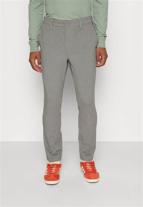 Only And Sons Onsmark Tap Crop Pant Chino Medium Grey Melange Grå