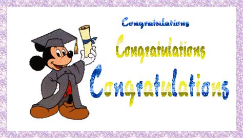 Congratulations Mickey Mouse In Glitter Text