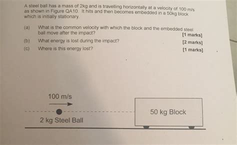 Solved A Steel Ball Has A Mass Of 2kg And Is Travelling