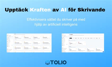 Kan AI Skriva Text Upptäck kraften av Tolio AI verktyg