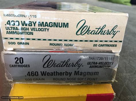 460 WEATHERBY AMMO NEW FACTORY 500 GRAIN ROUND NOSE SOFT POINT