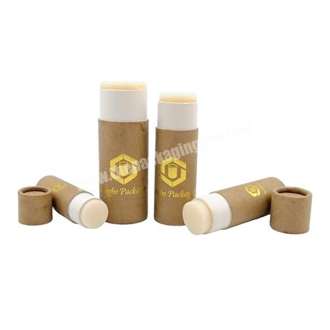 Eco Friendly Lip Balm Refillable Deodorant Push Up Paper Tube Packaging Lotion Bar Round Shape