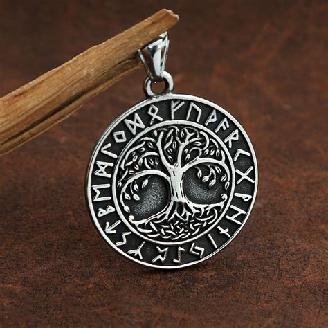 Pendentif Yggdrasil Runes Viking M Di Fan