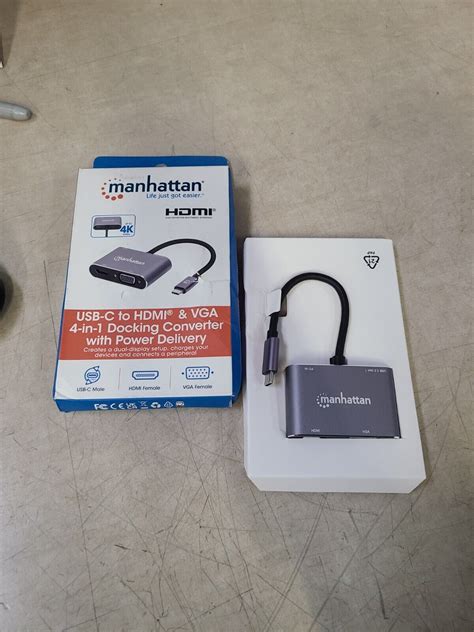 Used Manhattan Usb C To Hdmi Vga In Converter Power Delivery