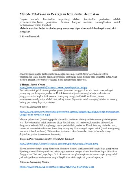 metode pelaksanaan pekerjaan konstruksi jembatan