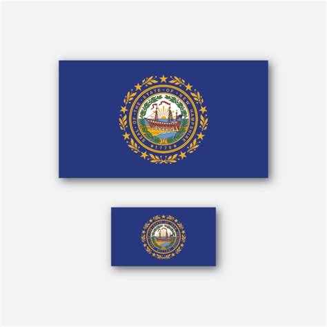 New Hampshire Flag Sticker Metal The Brand