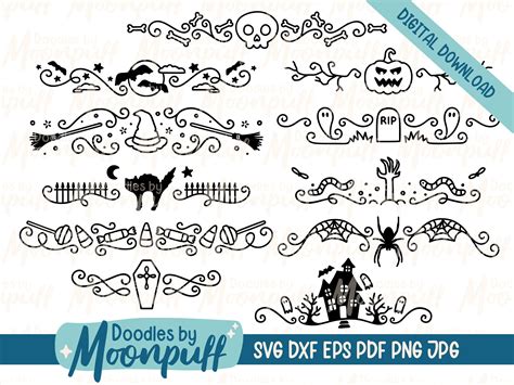 Cute Halloween Text Dividers SVG Clipart Spooky Creepy Etsy