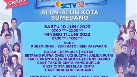 Saksikan Karnaval SCTV 33 Tayang Di Alun Alun Kota Sumedang Minggu