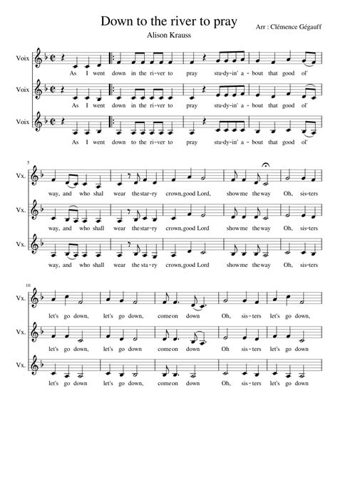 Downtotheriver Sheet Music For Vocals Choral