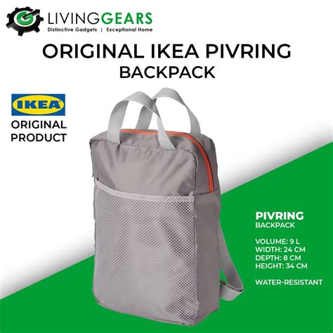 Ikea Pivring Backpack Water Resistant Shopee Malaysia