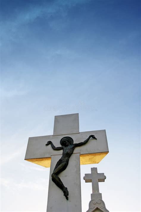 Stone Church Cross Stock Photo Image Of Cloudy Grey 46148052