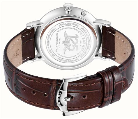 Rotary Windsor Moonphase Silver Dial Brown Leather Strap GS05425