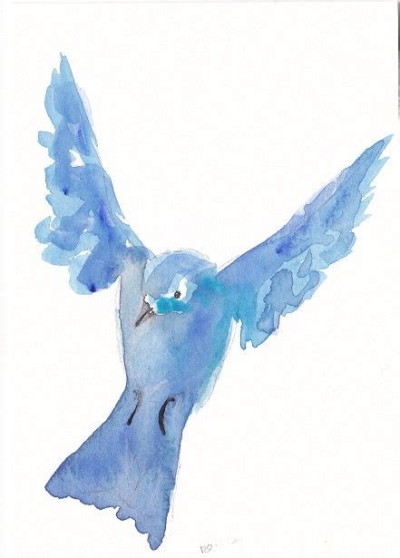 Blue Bird Flying Drawing at GetDrawings | Free download