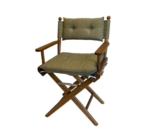 Solid Teak Directors Chair With Tweed Cushion Onward Marine Company