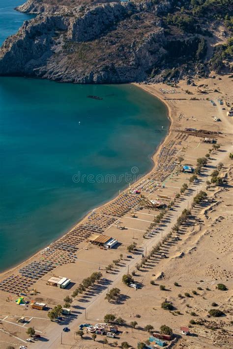 Beautiful View From Holy Monastery Of Panagia Tsambika Kyra Psili Stock