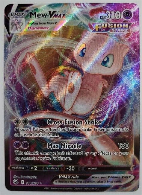 Ultra Rare Mew Vmax Full Art Holo Pokemon Swsh Fusion Strike