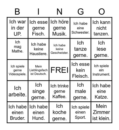 Kennenlernen Bingo Card