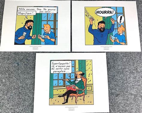 Moulinsart Part Tintin Comic Strip Print Sets V Etsy Canada