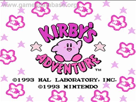 Kirbys Adventure Nintendo Nes Artwork Title Screen