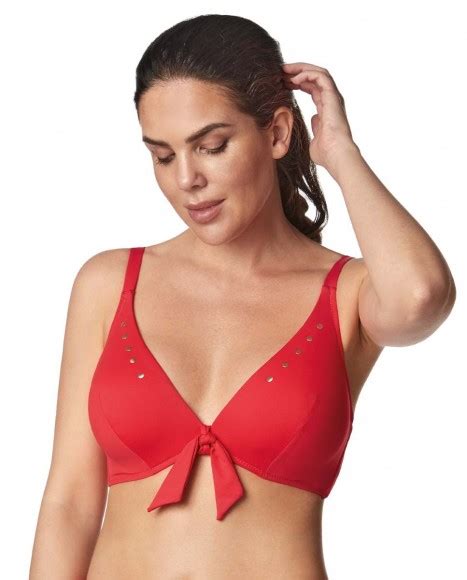 Top Bikini Escotado Con Aros Starlight Coral Bikini Bikini