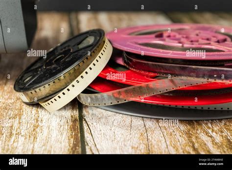 Colorful Rolls Of Old Cinema Films Stacked Stock Photo Alamy