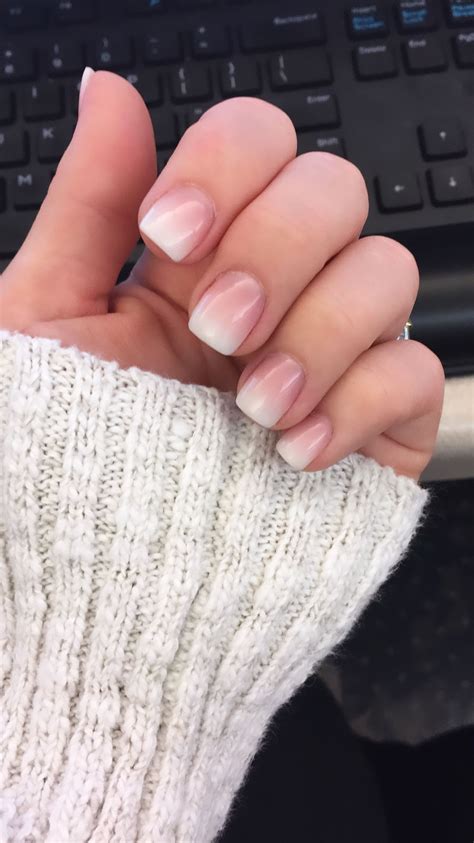 French Tip Ombré Ambre Nails Ombre Acrylic Nails Short Square