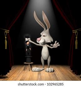 Rabbit Pulling Magician Out Hat Royalty Free Images Stock Photos