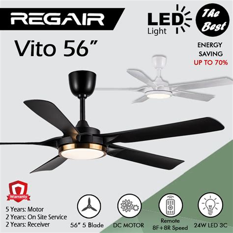 REGAIR VITO 56 Inches DC Motor 5 ABS Blade 16 Speeds 8F 8R 3 COLOR