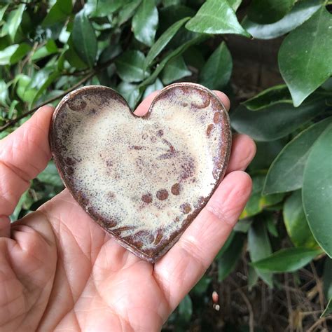 Heart Shaped Pottery Jewelry Dish Ceramic Heart Shaped Vanity Etsy