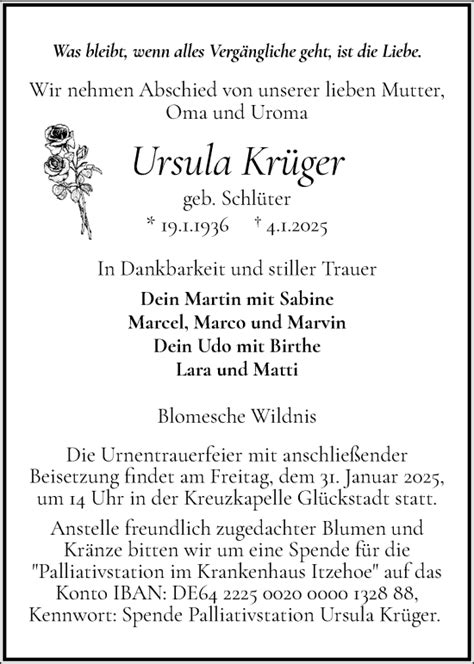 Kondolenzbuch von Ursula Krüger sh z Trauer