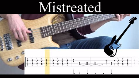 Mistreated Deep Purple Bass Only Bass Cover With Tabs Youtube