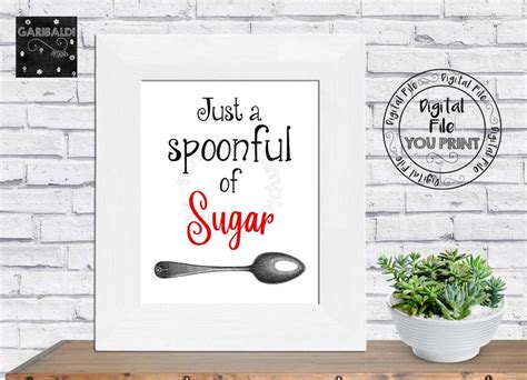 Printable Spoonful Of Sugar Sign Mary Poppins Etsy