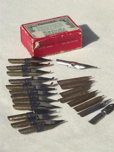 vintage fountain pen nibs lot, Speedball, Esterbrook, Palmer pen nibs