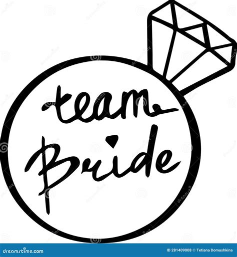 Team Bride Ring Wedding Sign Stock Vector Illustration Of Black Card