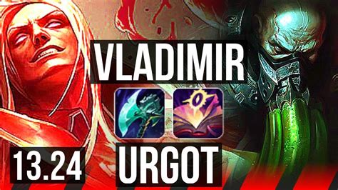 Vladimir Vs Urgot Top 7 0 1 1600 Games 1 3m Mastery Godlike