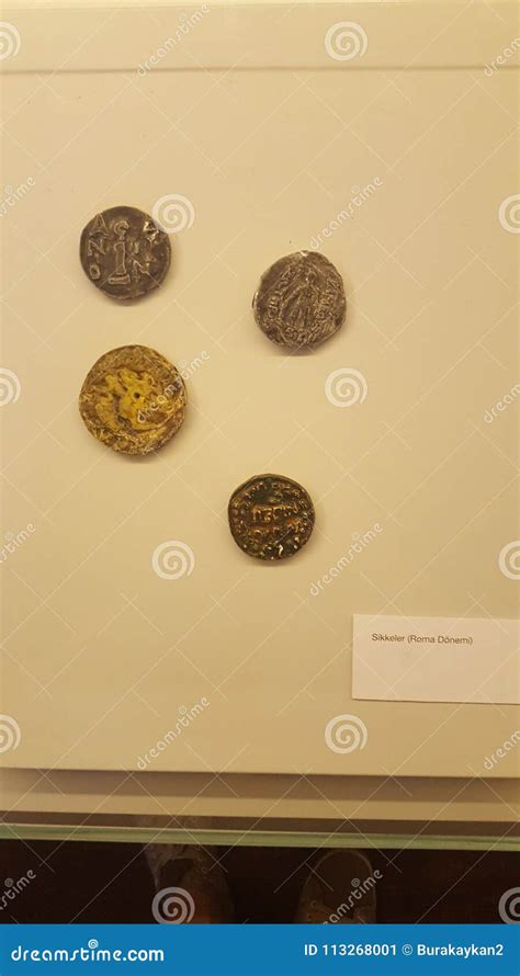 Historical Coins From Archeology Museum Editorial Photo Image Of