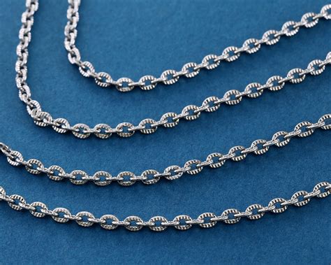 Stainless Steel Etched Medium Oval Cable Chain 25ft Spool