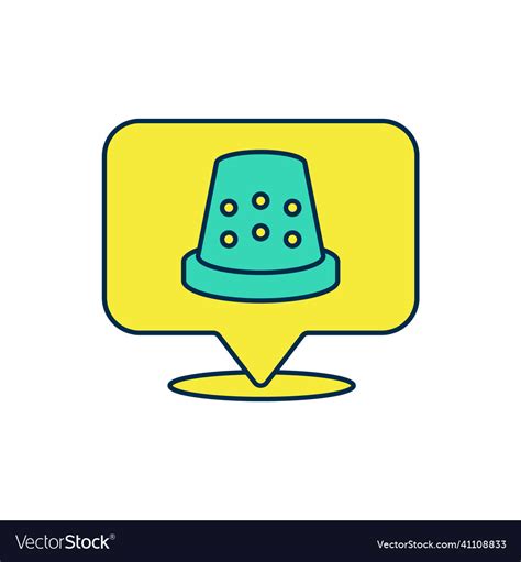 Filled outline thimble for sewing icon isolated Vector Image