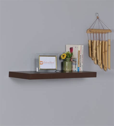 Buy Engineered Wood Floating Wall Shelf In Wenge Colour By Driftingwood