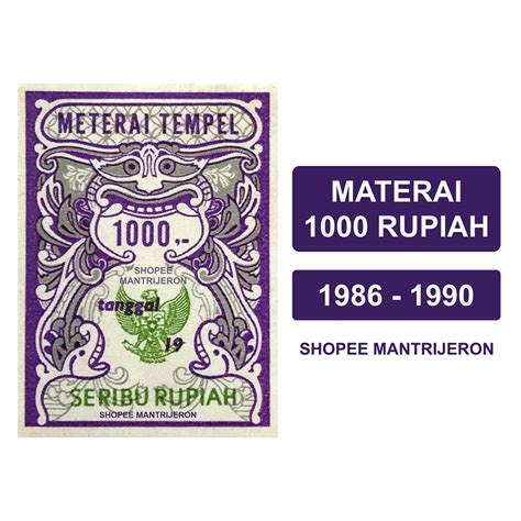 Jual Materai Tahun Meterai Tempel Seribu Rupiah